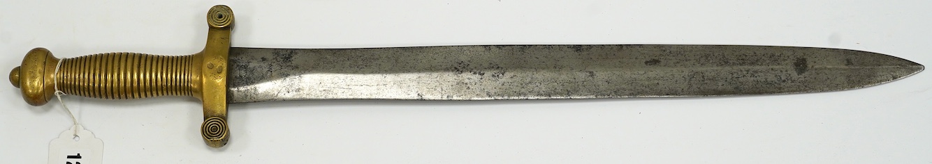 A French gladius regulation blade stamped; ‘Talabot, Paris’, regulation brass hilt, blade 48cm. Condition - good, some age wear